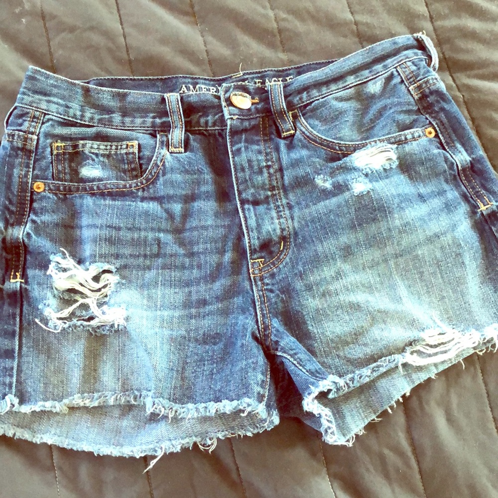 AE distressed denim shorts